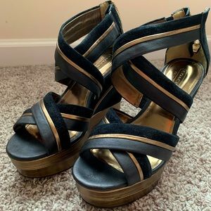 Coach leather platform shoes